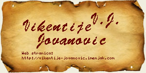 Vikentije Jovanović vizit kartica